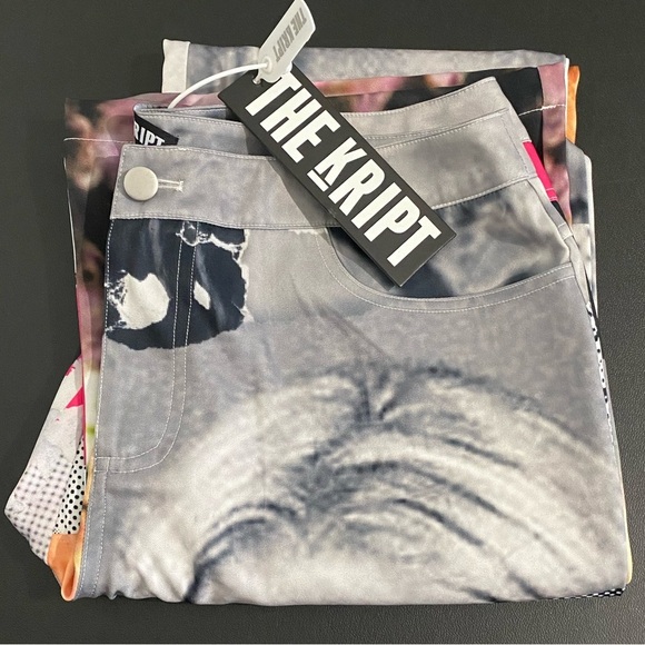 The Kript KRIPT Mugshot Flare Pants Silky New Patchwork Graphic Rare Baddie - Picture 15 of 15